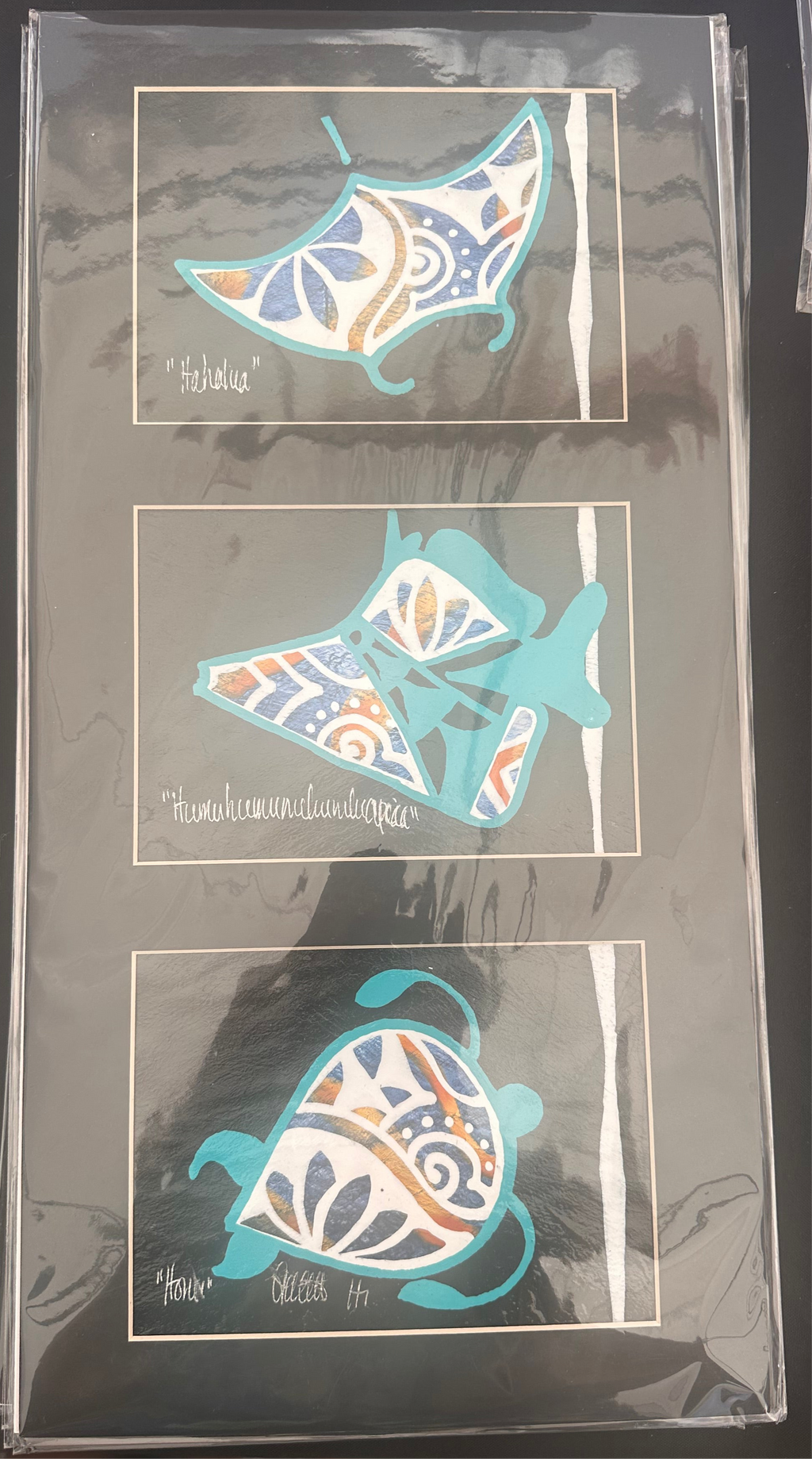 Tapaglyph Ocean Trio: Hāhālua, Humuhumunukunukuāpuaʻa & Honu