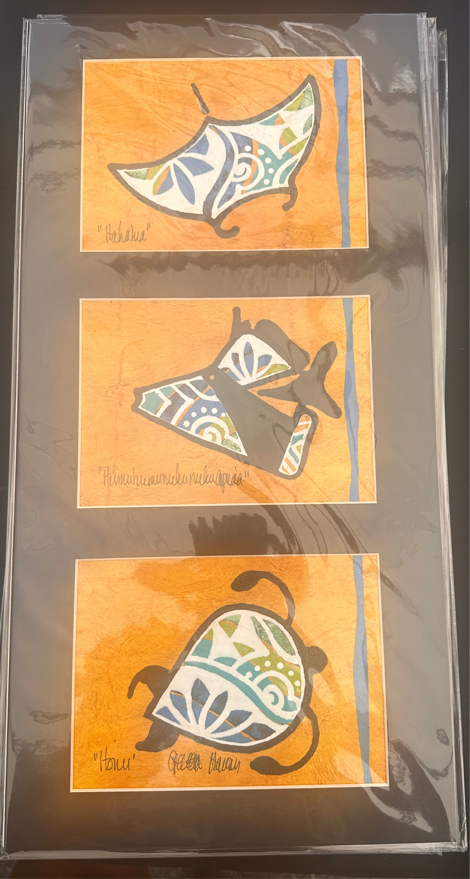 Tapaglyph Ocean Trio: Hāhālua, Humuhumunukunukuāpuaʻa & Honu