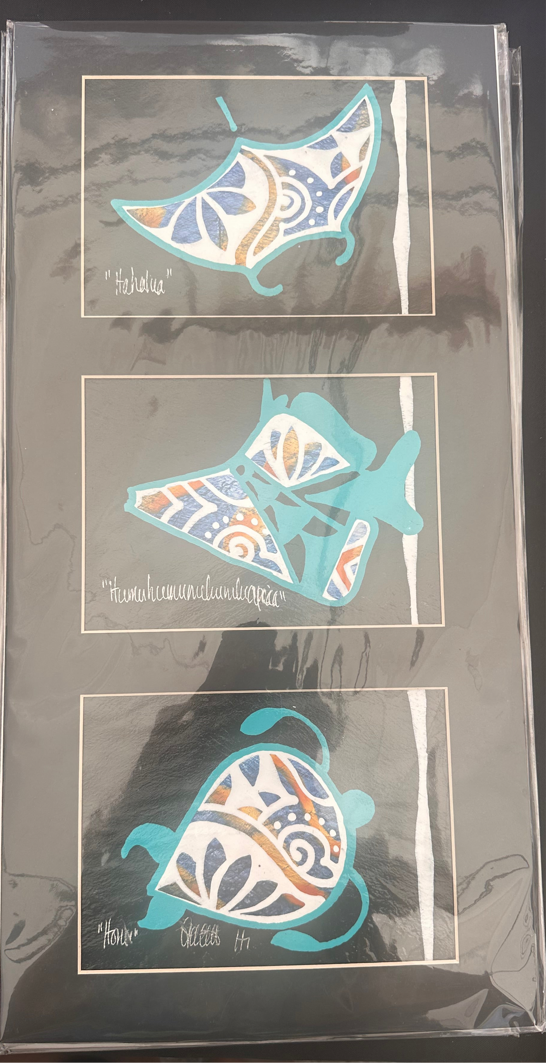 Tapaglyph Ocean Trio: Hāhālua, Humuhumunukunukuāpuaʻa & Honu